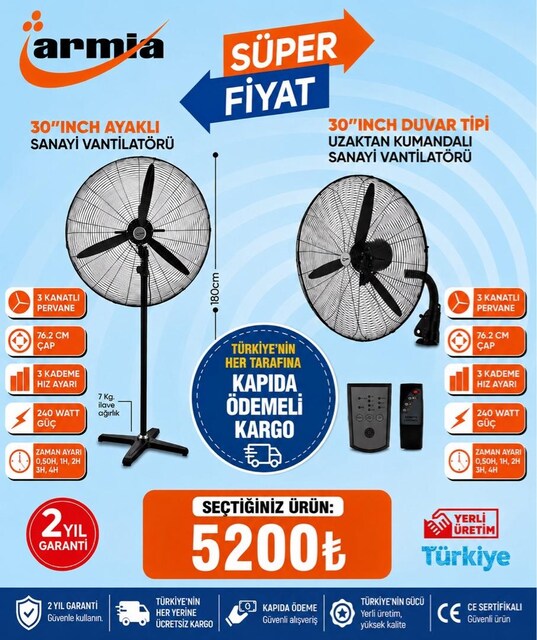 30 inç Vantilatör