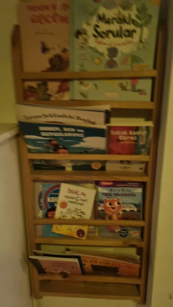 Doğal Ahşap Montessori Çocuk Kitaplığı (Duvara Monte) - 3