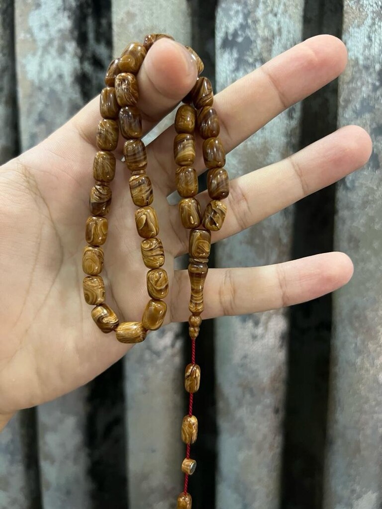 Özel Döküm Sıkma Kehribar Tesbih - 4