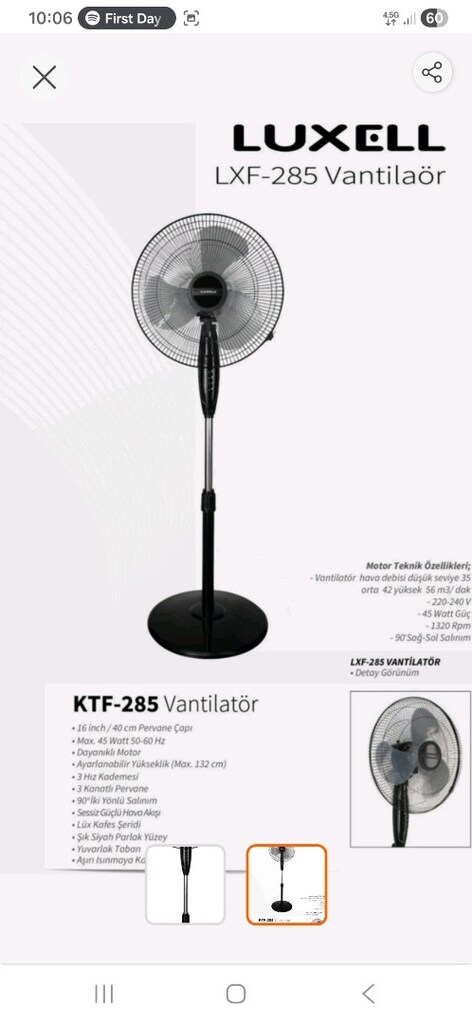 LUXELL. LXF-285 Ayaklı Vantilatör - 5