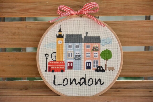 London Kanaviçe Kasnak Tablo