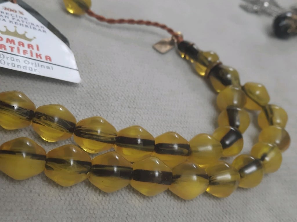 Osmanlı benzetme sıkma kehribar sertifikalı tesbih - 3