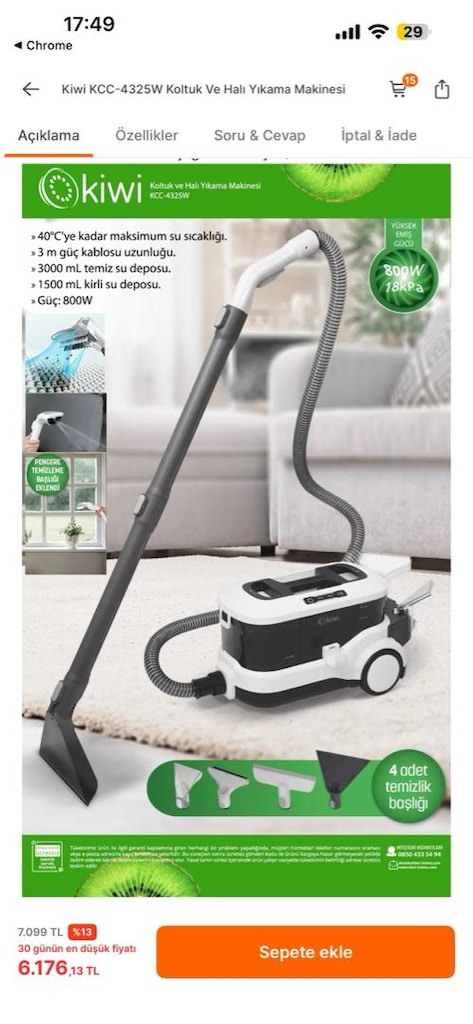 Kiwi Kcc 4325W Halı Koltuk Yıkama Makinası - 3