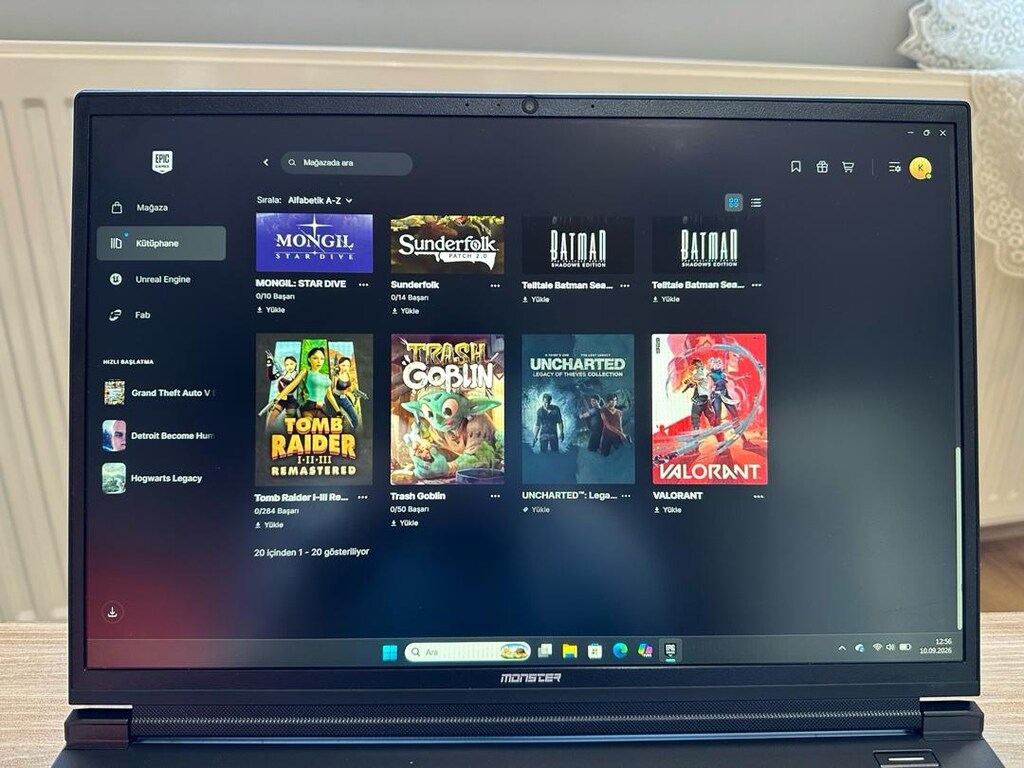 Sıfır Gibi Monster Tulpar T6 (RTX 5060) + PS5 Kolu + Çanta & Oyunlu Se - 11