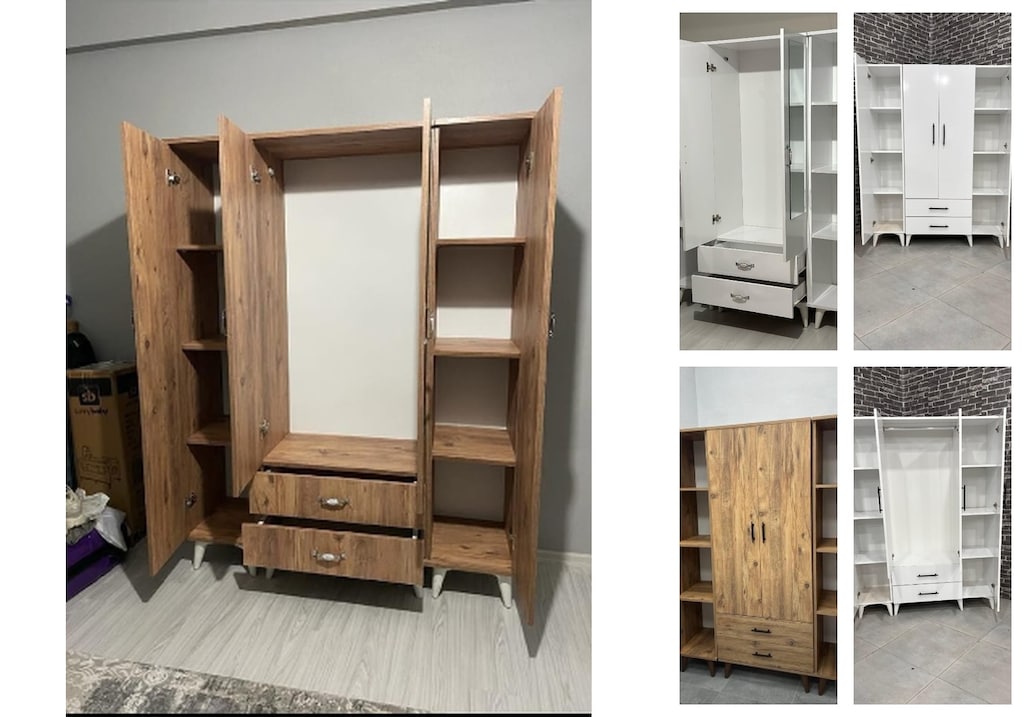 4 kapaklı elbise dolabı ftnuoenuei - 5
