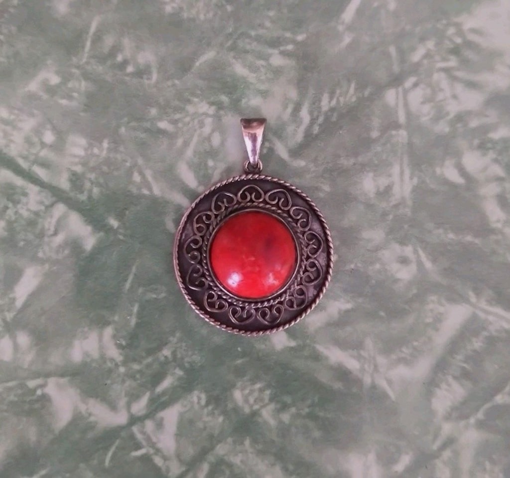 925 ayar mercan kolye ucu - 5