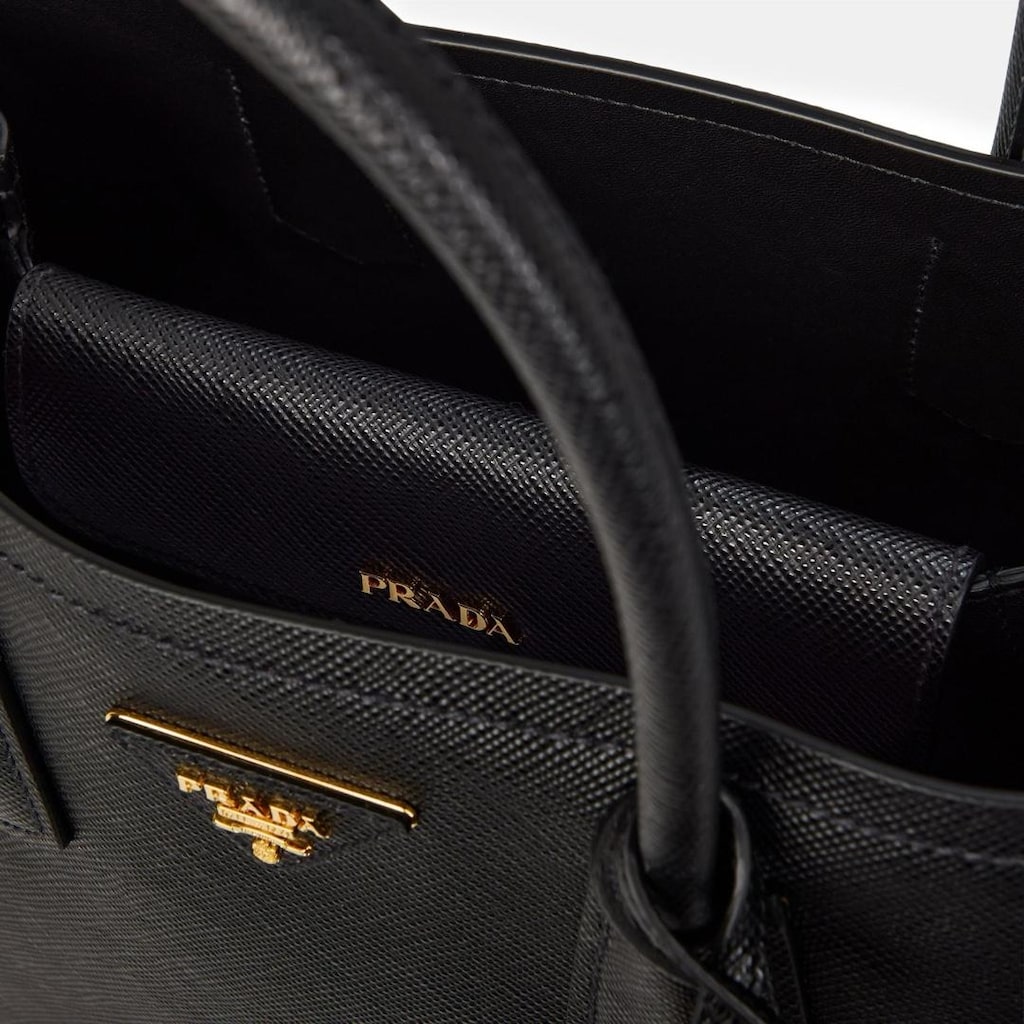 Prada Double Bag Saffiano Deri Siyah - 3