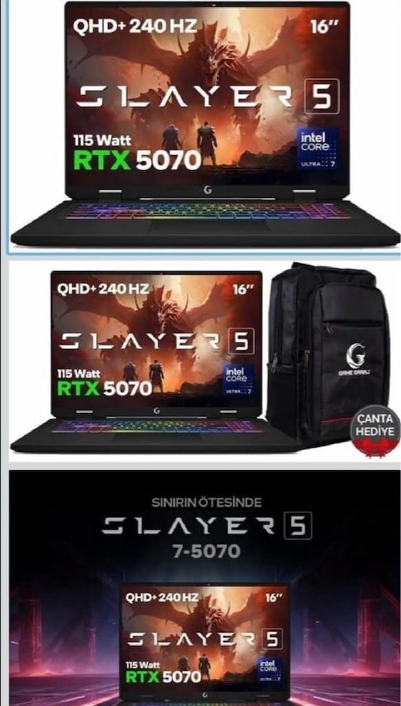 Game Garaj Slayer 5 | RTX 5070 8GB | Ultra 7 255HX | 32GB RAM | 1TB SS - 2