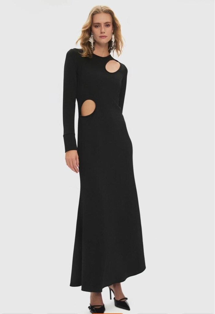 Vücuda Oturan Bisiklet Yaka Pencere/cut-Out Detaylı Elbise 38 - 4