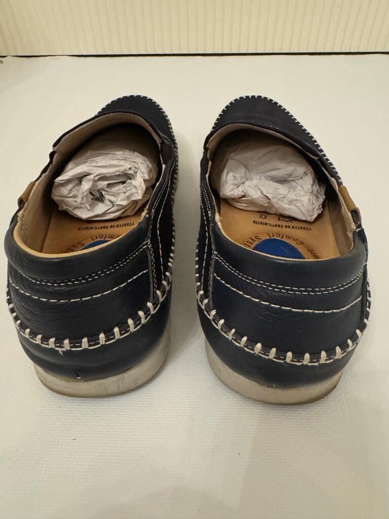 Lacivert Deri Loafer Ayakkabı - 5