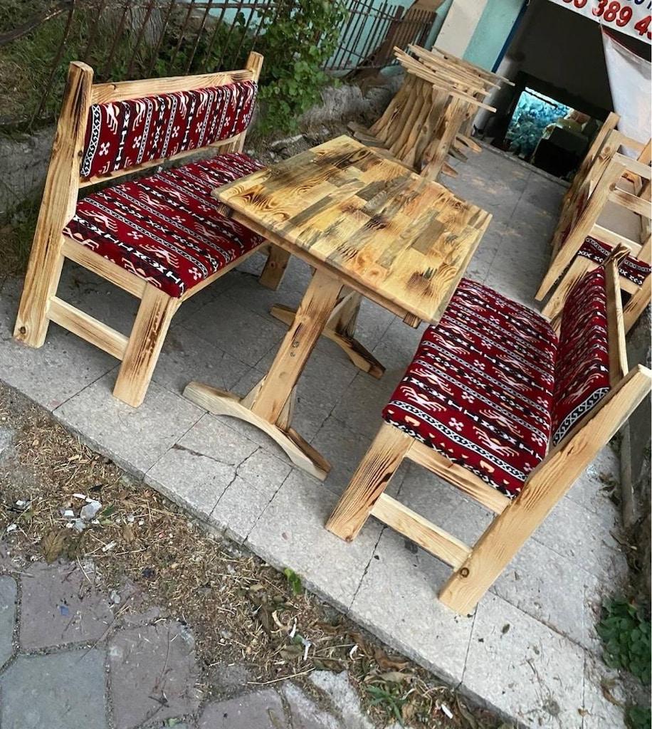 SEDİR TAKIMI 100 ‘LÜK. SEDİRLER:100-45. MASA:100-60. İMALATTAN SIFIR. - 3
