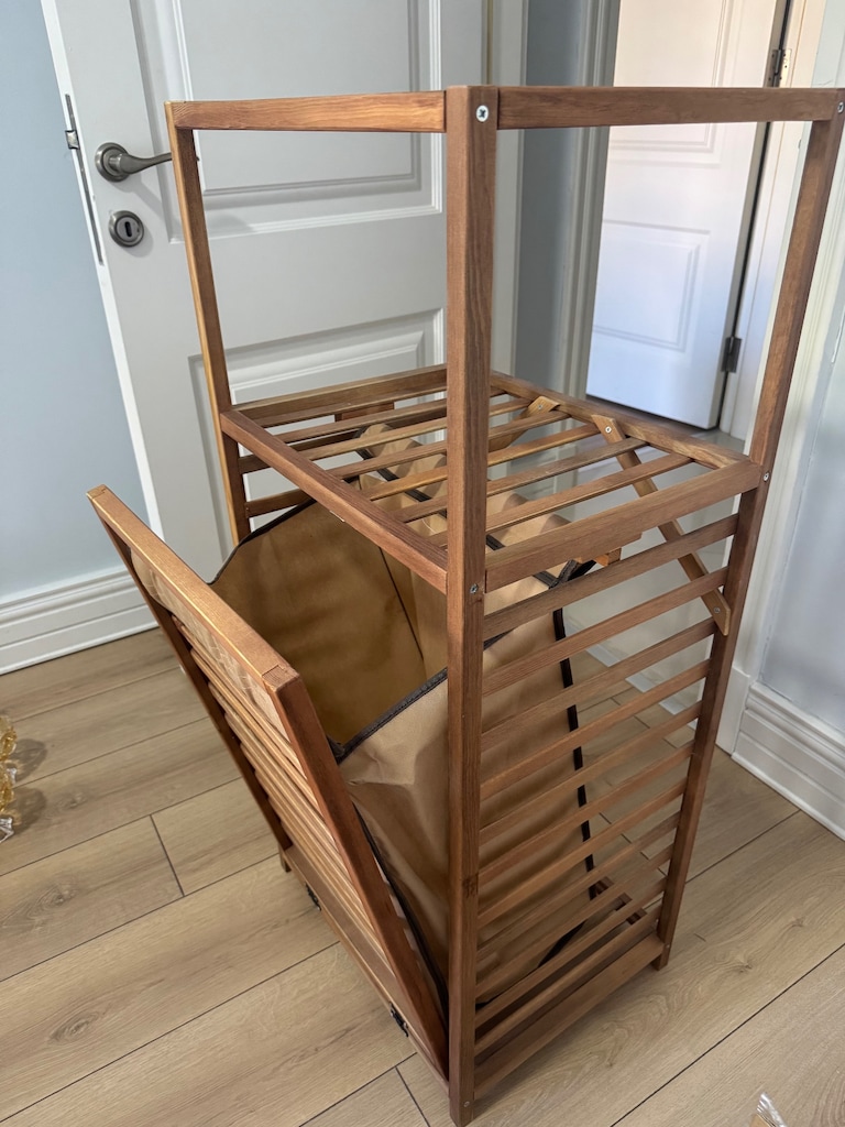 2 Raflı Çok Amaçlı Banyo Düzenleyici Kirli Çamaşır Sepeti Organizer - 5