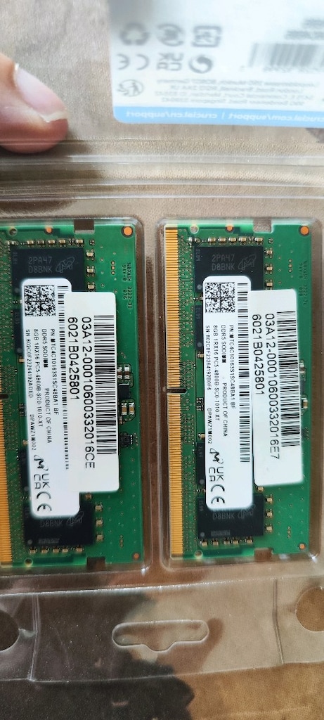 Micron 16 GB Dual Kit (2x8 GB) DDR5 4800 MHz CL40 Laptop RAM