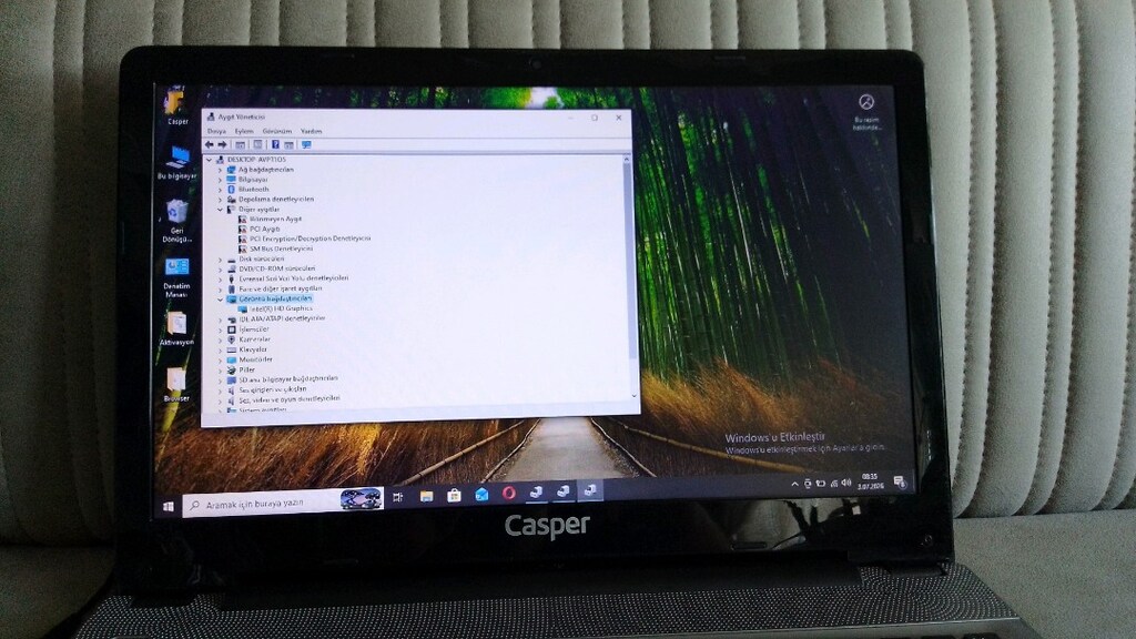 Intel pentium 3710 işlemcili 4 GB ram 320 hhd Casper laptop Notebok - 6