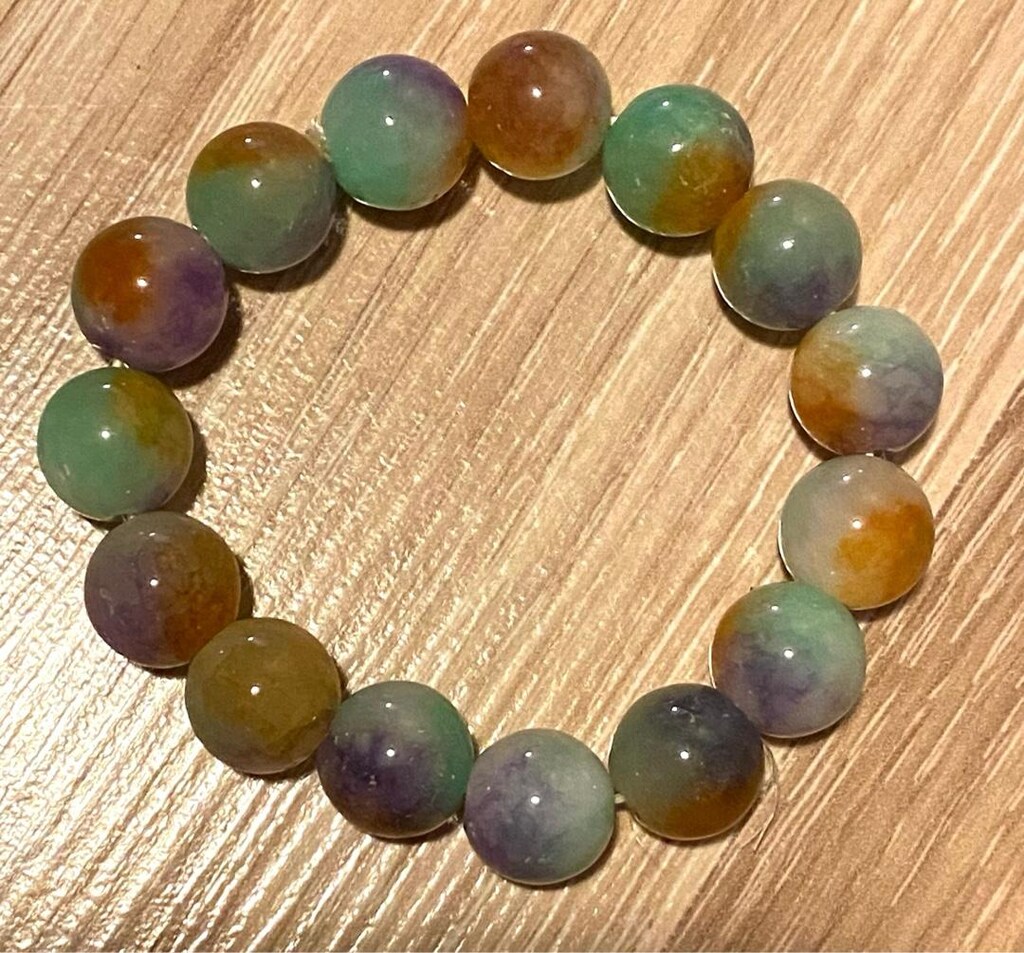 Yeşim Taşı ( Jade ) Multicolor Doğaltaş Bileklik - 10