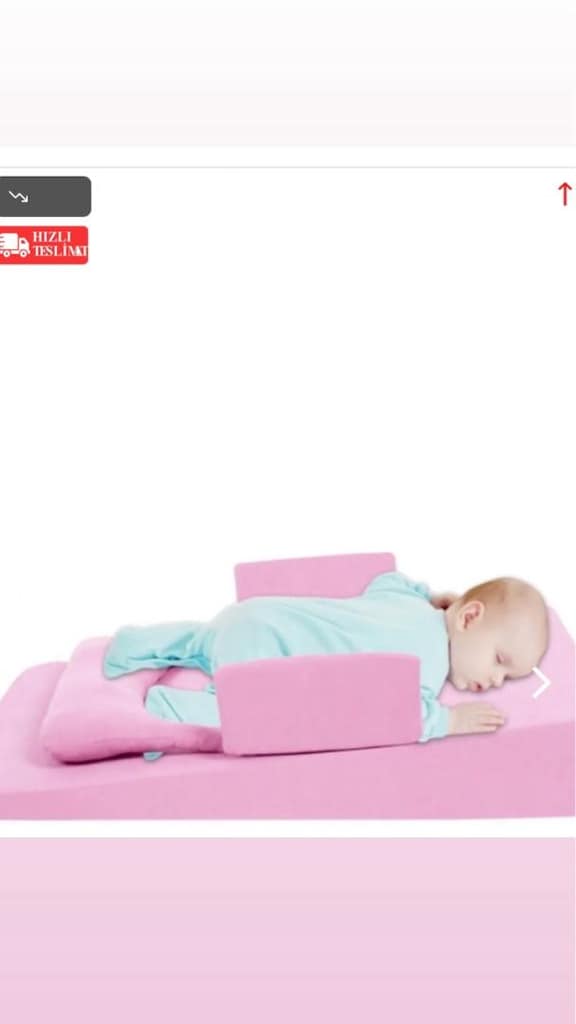 Sevi bebe reflü yatağı pembe yedek kılıfıyla birlikte - 2