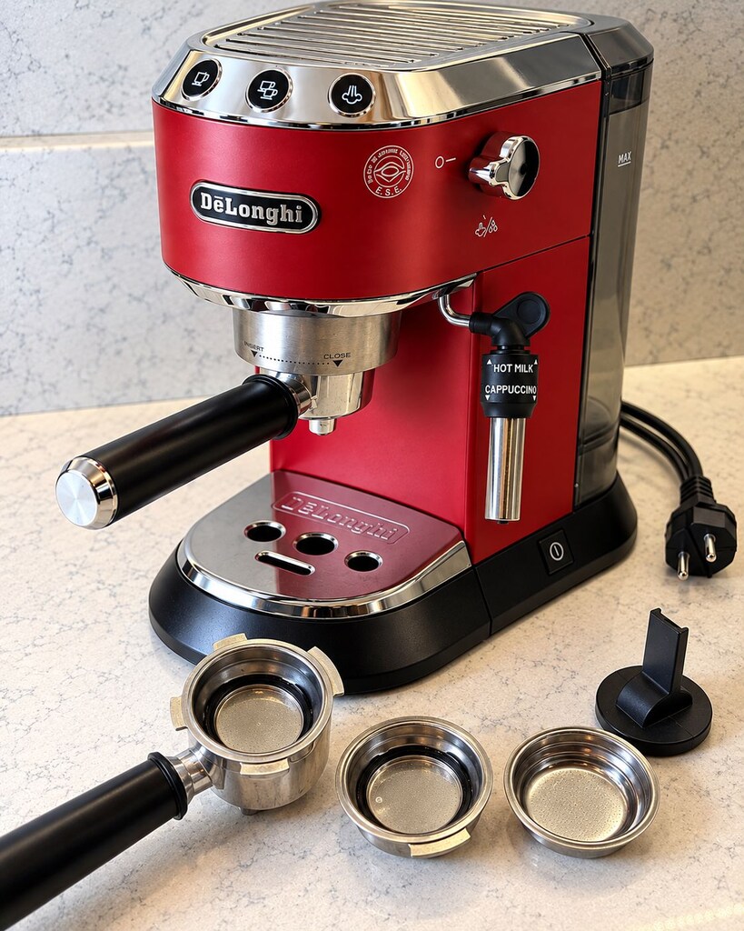 De'Longhi Dedica Kırmızı Espresso ve Cappuccino Makinesi - 4