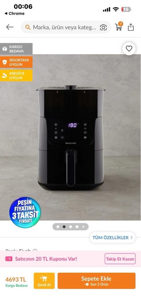 sıfır english home airfryer - 11