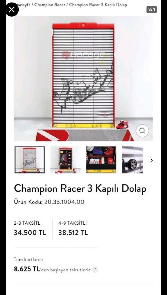 çilek marka gardrop 3 kapaklı - 4