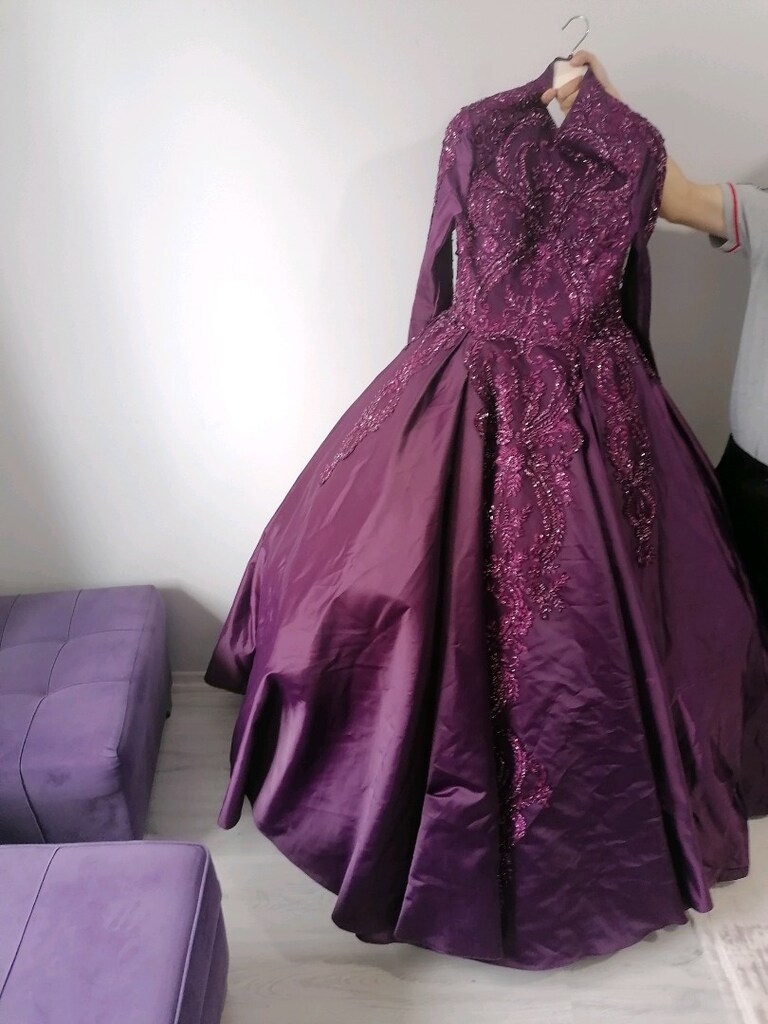 Nişanlık mor 38 beden prenses model - 3