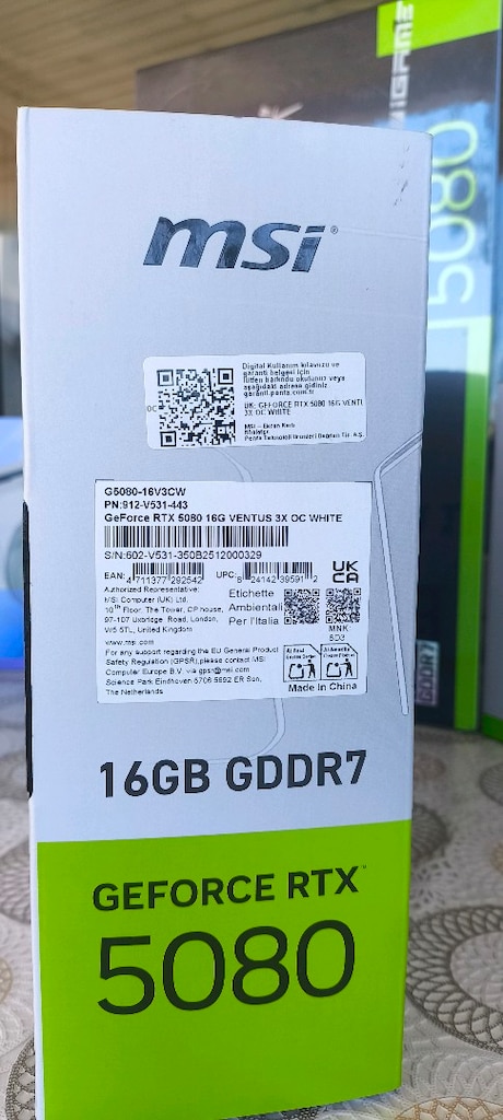 msi ventus 3x RTX 5080 white SIFIR KAPALI KUTU - 3
