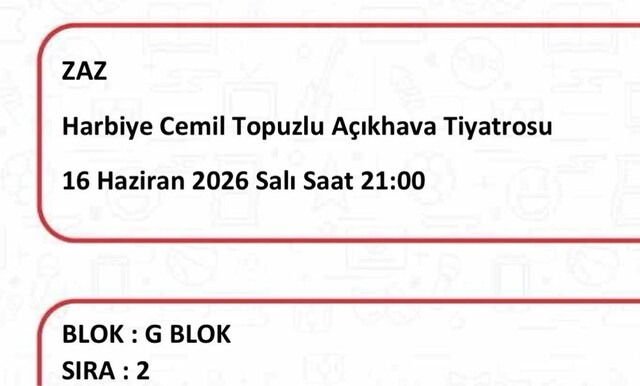 zaz konseri bileti- 16.06.2026