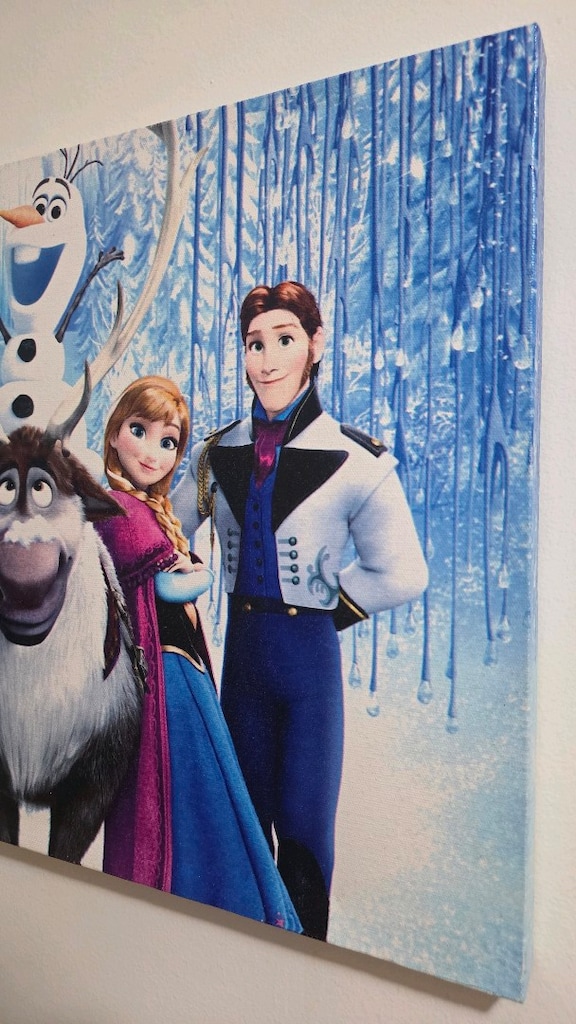 Frozen Karakterli Mavi Duvar Tablosu - 5
