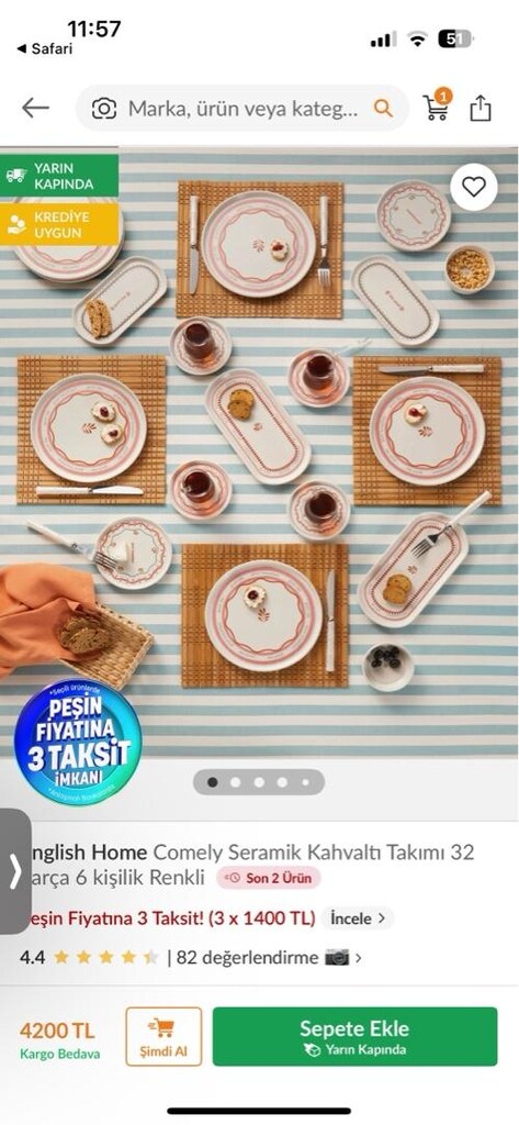 English Home 32 Parça 6 Kişilik Kahvaltı Takımı - 2