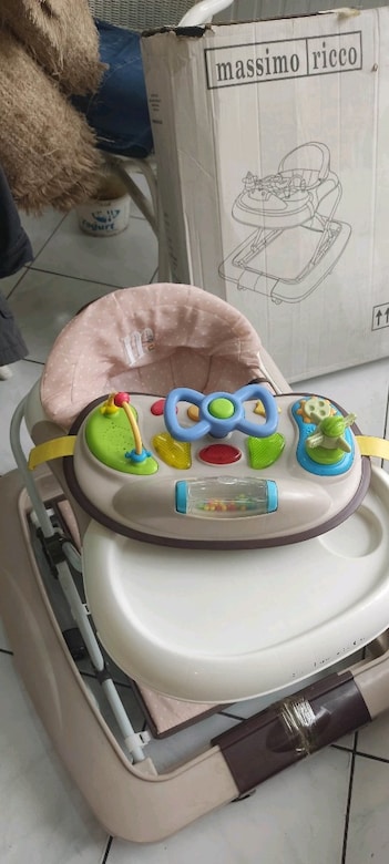 Massimo Ricco S505 Combo Sallanır Bebek Yürüteç Bej