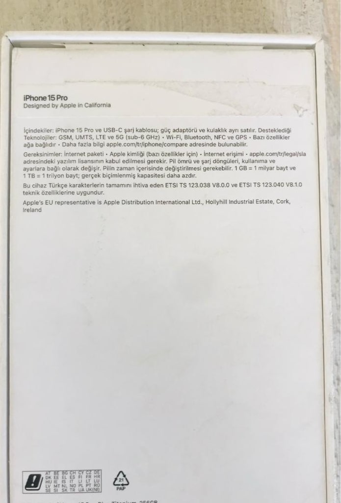 iphone 15 pro titan mavi boş kutu - 2