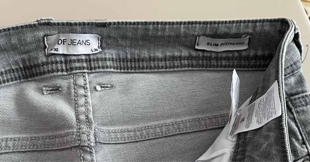 Gri Erkek Denim Pantolon, Kemerli, Regular Fit - 8