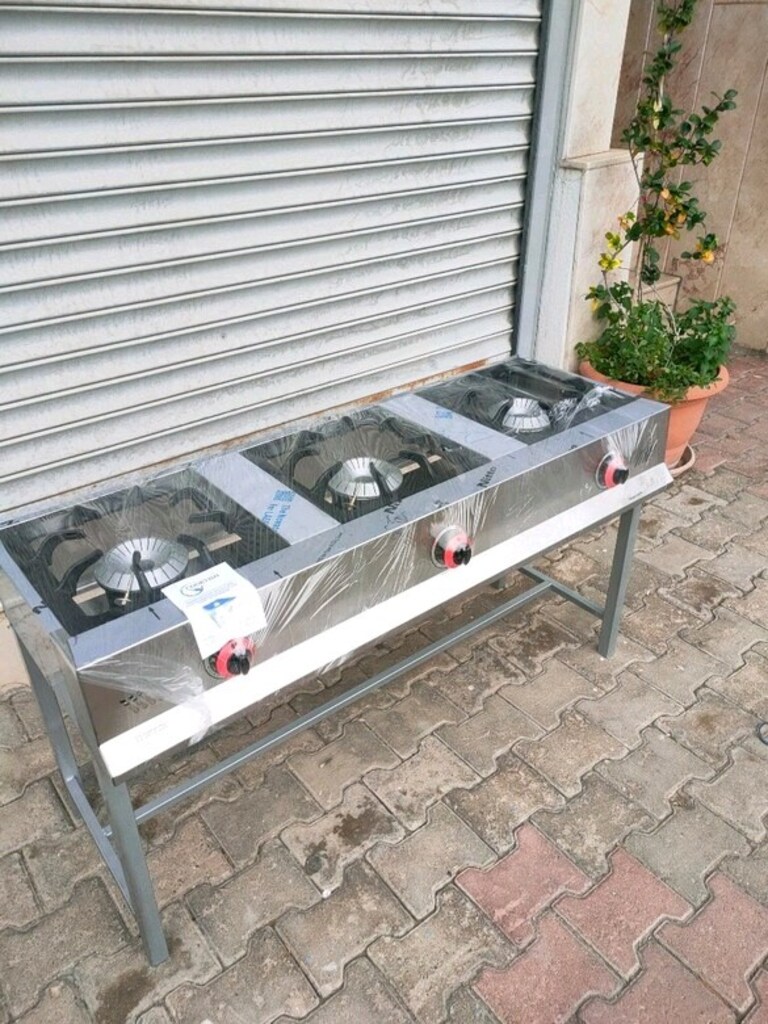 3'lü endüstriyel ocak sanayi tipi ocak üçlü tüplü doğalgazlı sahra oca - 2