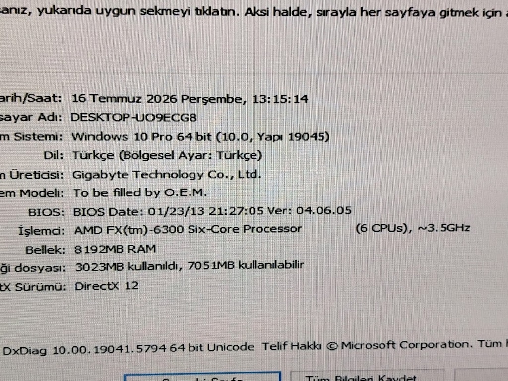 KÜÇÜK OYUNLAR İÇİN MASAÜSTÜ SET 8GB RAM EKRAN KARTILI - 3