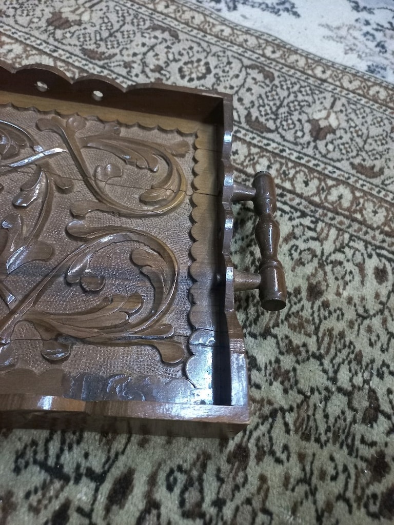 Antika Ahşap Tepsi - 3