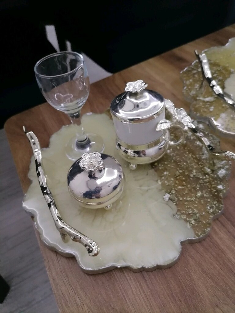 Damat kahve fincanı ve yüzük tepsisi - 5