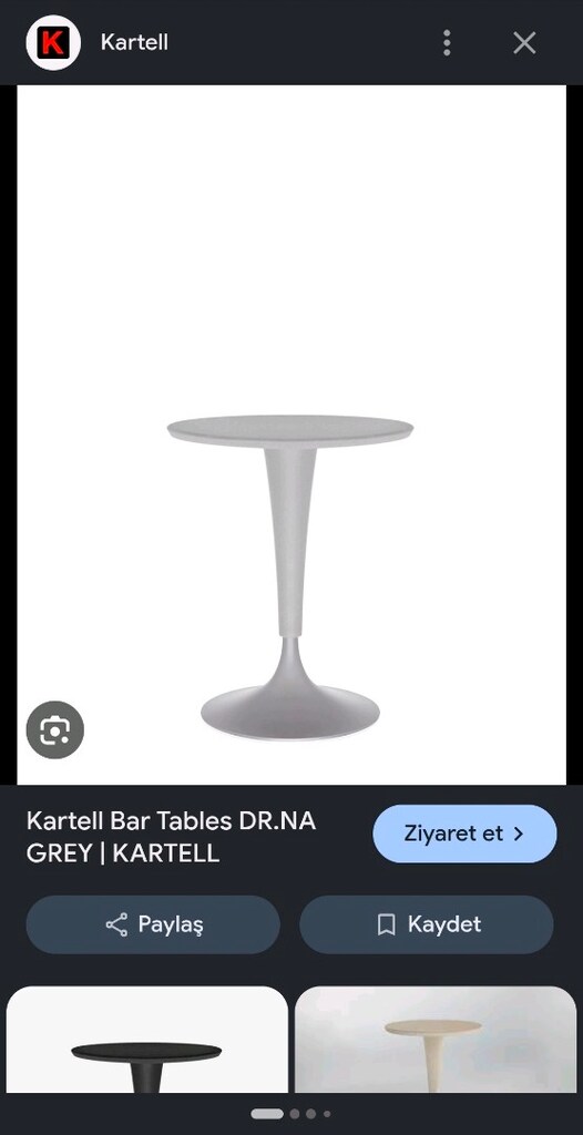 KARTELL Starck DR.NA Masa --- Genel Durumu Çok İyi. Boy 73cm, Masa gen - 5