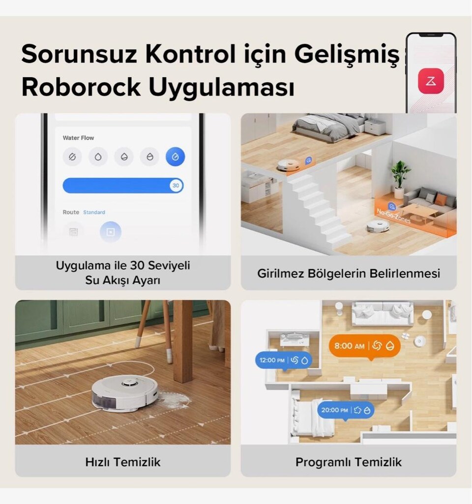 Roborock q8 max Robot süpürge Yepyeni Alalı 15 gün oldu Fırsat - 6