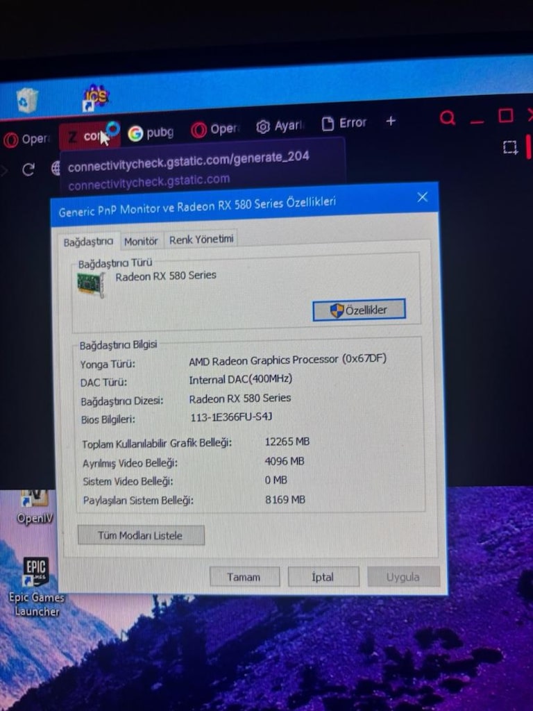 RX 580 Oyuncu Bilgisayarı + 165Hz Monitör Set" - 11