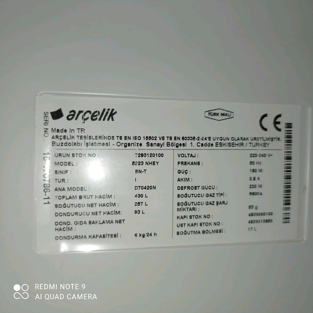 Buzdolabı no Frost ARÇELİK - 11