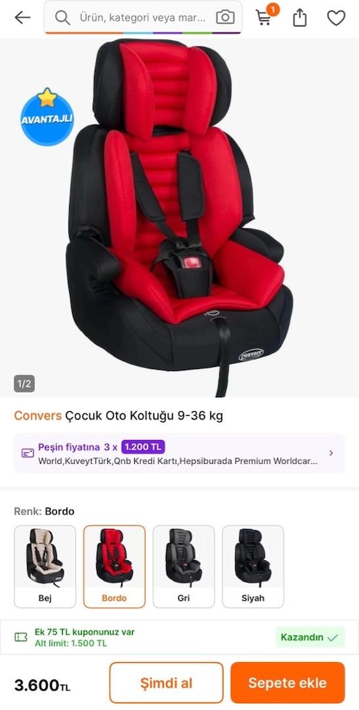 Convers Bebek Oto Koltuğu - 2