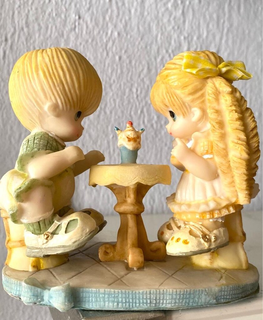 Vintage “Sweet Kids” damgalı Kız - Erkek Çocuk Biblo - 4
