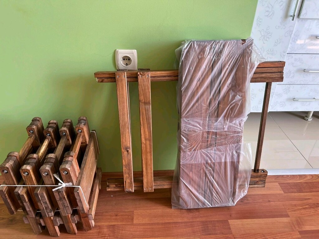 AHŞAP TAHTA MASA TABURE TAKIMI 4 LÜ - 2