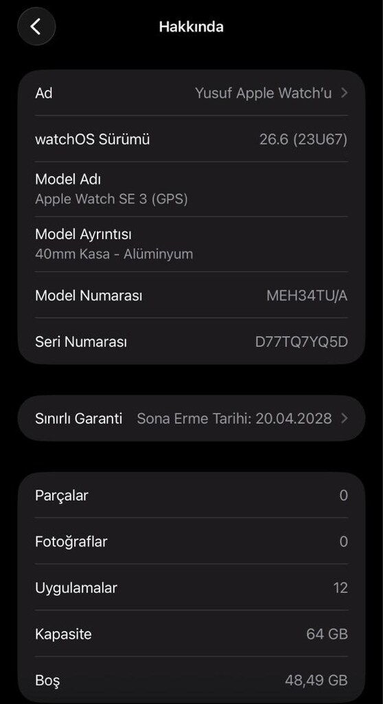 Apple Watch Se 3 GPS 40mm 20 AY GARANTİLİ Kutulu Faturalı - 5