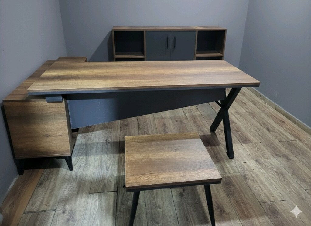 L Etajerli Ofis Makam Masası Takımı - 11