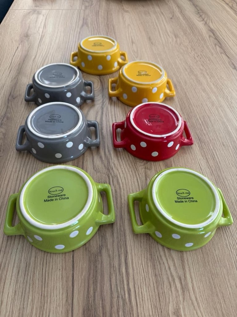 Puantiyeli Renkli Mini Güveç Seti - 5