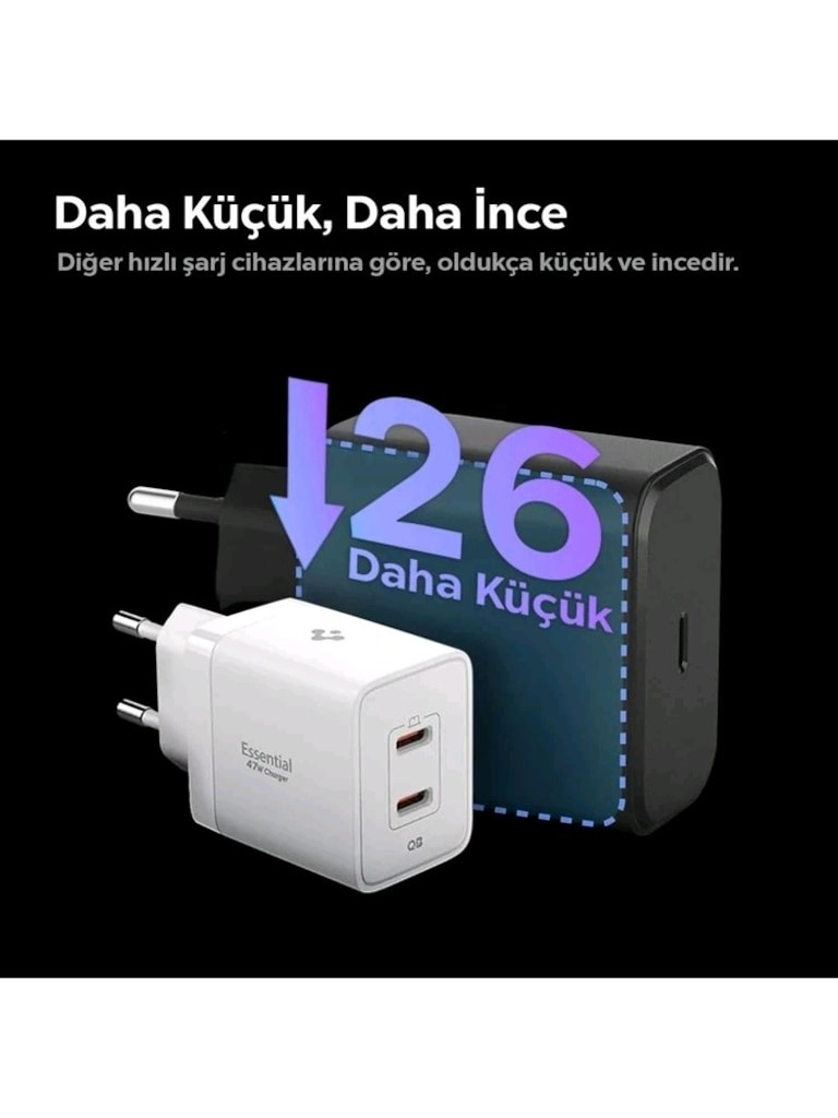 Spigen 47 W Type-C Hızlı Şarj Adaptörü - 3