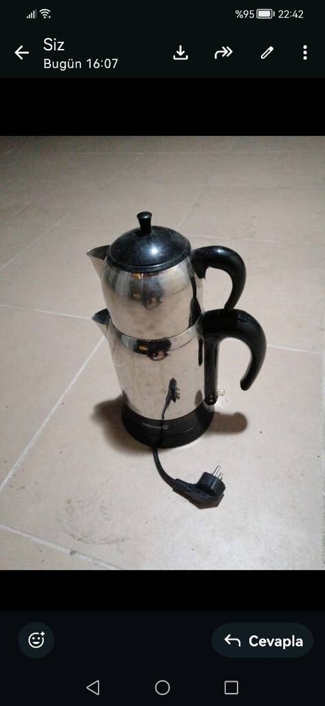 Korkmaz ınox parlak metal çaycı ketıl semaver - 3