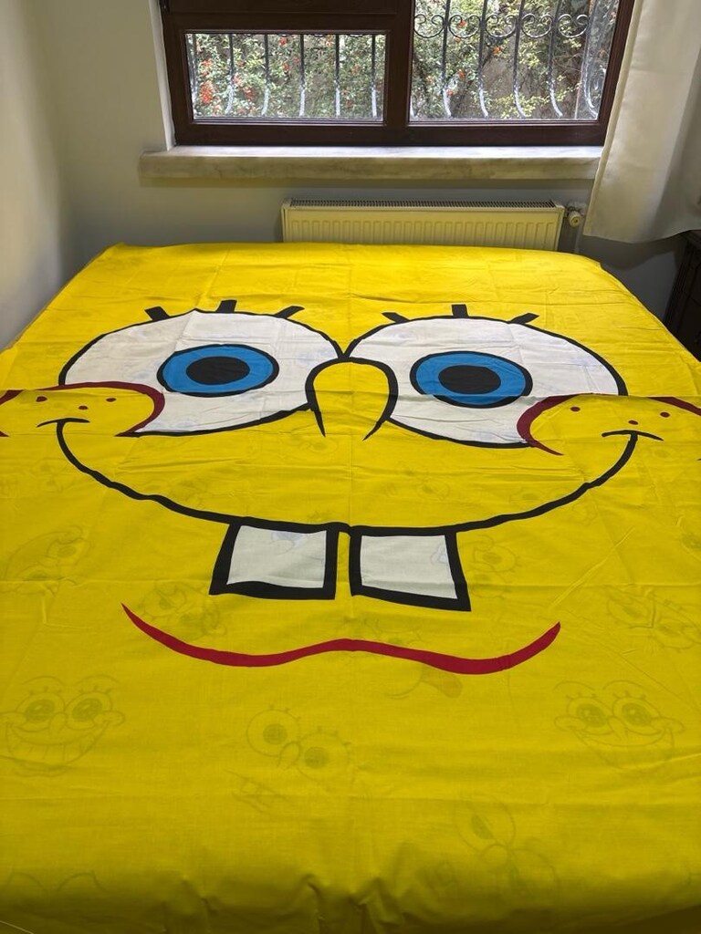 Sünger Bob Yorgan Battaniye Kılıfı Nevresimi (sıfır) - 3