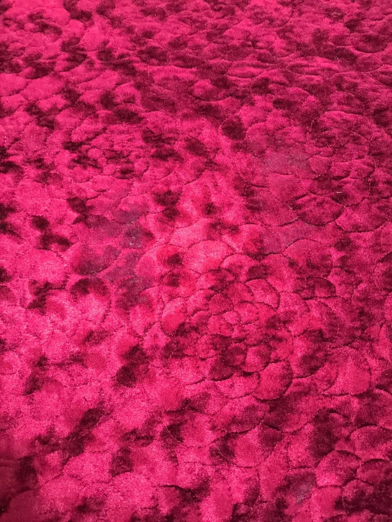 kadife bordo Desenli yatak örtüsü - 6