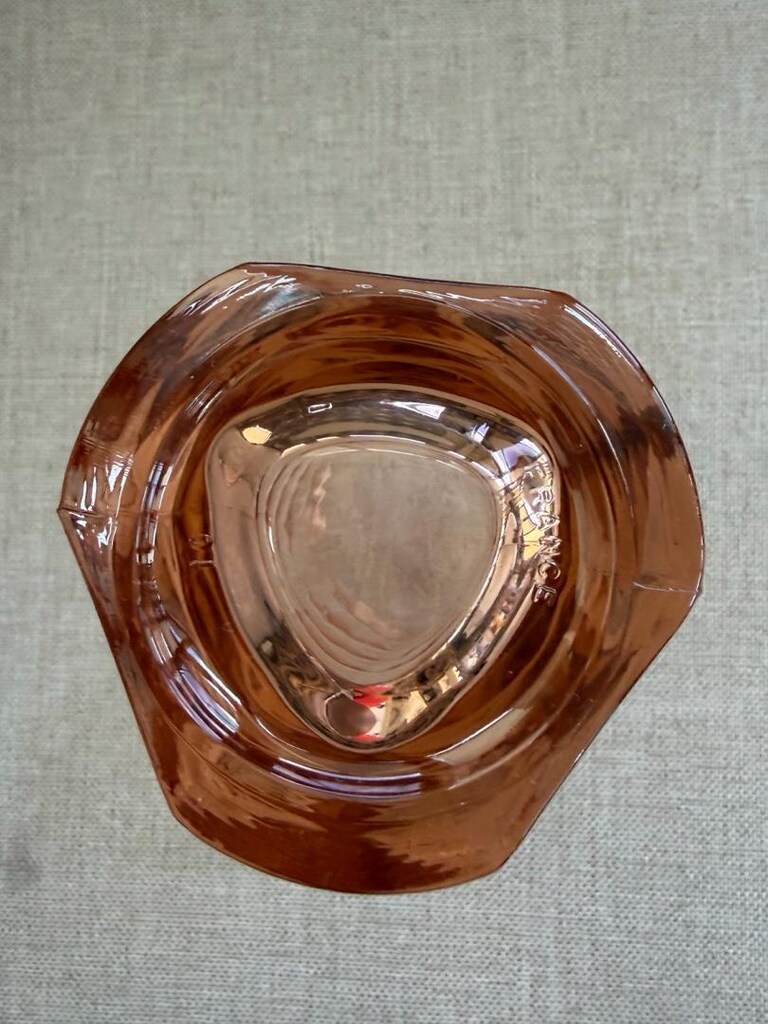 Vintage Luminarc Üçgen Pembe Vazo 17cm - 4